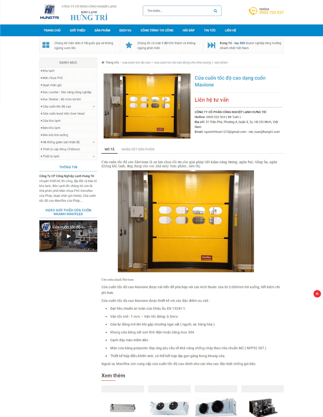 Giao diện web dành cho công ty bán sản phẩm